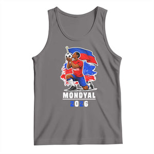 Mondyal 2026 Haiti Soccer Player Victory Celebration Graphic Tank Top Haitian Flag Football Sports Fan TS02 Deep Heather Print Your Wear
