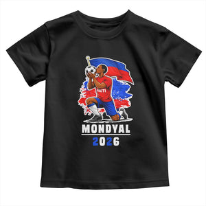 Mondyal 2026 Haiti Soccer Player Victory Celebration Graphic Toddler T Shirt Haitian Flag Football Sports Fan TS02 Black Print Your Wear