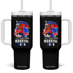 Mondyal 2026 Haiti Soccer Player Victory Celebration Graphic Tumbler With Handle Haitian Flag Football Sports Fan TS02 One Size: 40 oz Black Print Your Wear