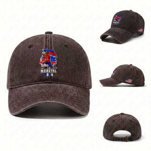 Mondyal 2026 Haiti Soccer Player Victory Celebration Graphic Washed Cotton Baseball Cap Haitian Flag Football Sports Fan TS02 Washed Cap Universal Fit Dark Brown Print Your Wear