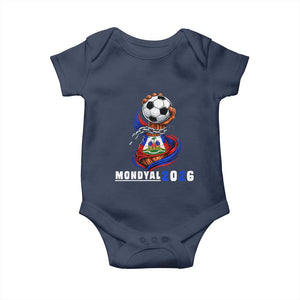 Mondyal 2026 Haiti Freedom Fist Broken Chains Soccer Graphic Baby Onesie Haitian Flag Football Sports Fan TS02 Navy Print Your Wear