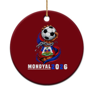 Mondyal 2026 Haiti Freedom Fist Broken Chains Soccer Graphic Ceramic Ornament Haitian Flag Football Sports Fan TS02 1pc Red Print Your Wear