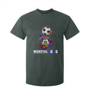Mondyal 2026 Haiti Freedom Fist Broken Chains Soccer Graphic T Shirt For Kid Haitian Flag Football Sports Fan TS02 Dark Forest Green Print Your Wear