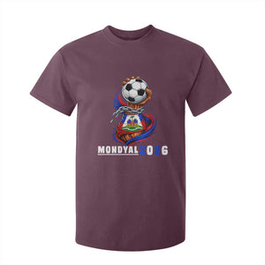 Mondyal 2026 Haiti Freedom Fist Broken Chains Soccer Graphic T Shirt For Kid Haitian Flag Football Sports Fan TS02 Maroon Print Your Wear