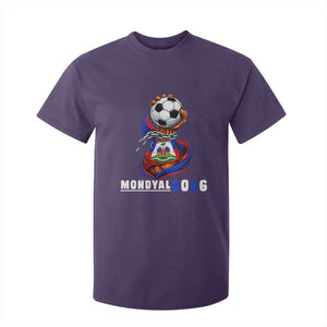 Mondyal 2026 Haiti Freedom Fist Broken Chains Soccer Graphic T Shirt For Kid Haitian Flag Football Sports Fan TS02 Purple Print Your Wear