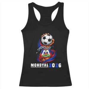 Mondyal 2026 Haiti Freedom Fist Broken Chains Soccer Graphic Racerback Tank Top Haitian Flag Football Sports Fan TS02 Black Print Your Wear