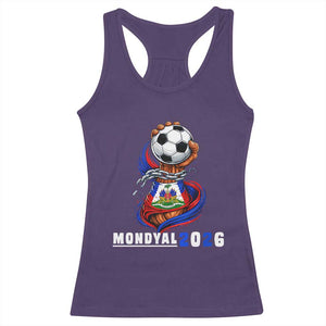 Mondyal 2026 Haiti Freedom Fist Broken Chains Soccer Graphic Racerback Tank Top Haitian Flag Football Sports Fan TS02 Purple Print Your Wear