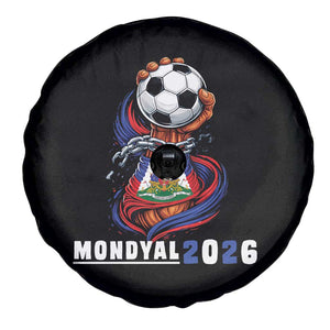 Mondyal 2026 Haiti Freedom Fist Broken Chains Soccer Graphic Spare Tire Cover Haitian Flag Football Sports Fan TS02 Print Your Wear