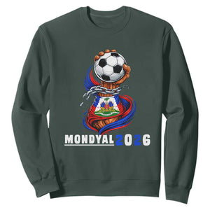 Mondyal 2026 Haiti Freedom Fist Broken Chains Soccer Graphic Sweatshirt Haitian Flag Football Sports Fan TS02 Dark Forest Green Print Your Wear
