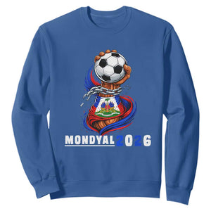 Mondyal 2026 Haiti Freedom Fist Broken Chains Soccer Graphic Sweatshirt Haitian Flag Football Sports Fan TS02 Royal Blue Print Your Wear