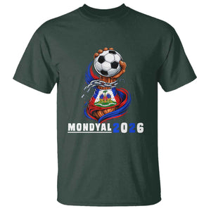 Mondyal 2026 Haiti Freedom Fist Broken Chains Soccer Graphic T Shirt Haitian Flag Football Sports Fan TS02 Dark Forest Green Print Your Wear