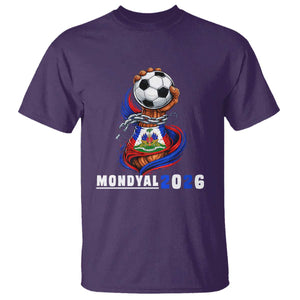 Mondyal 2026 Haiti Freedom Fist Broken Chains Soccer Graphic T Shirt Haitian Flag Football Sports Fan TS02 Purple Print Your Wear