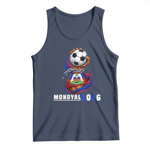 Mondyal 2026 Haiti Freedom Fist Broken Chains Soccer Graphic Tank Top Haitian Flag Football Sports Fan TS02 Navy Print Your Wear