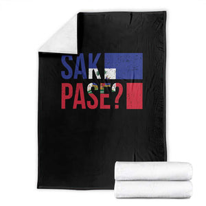 Sak Pase Haitian Creole Throw Blanket Haiti Flag Heritage Pride TS02 Black Print Your Wear