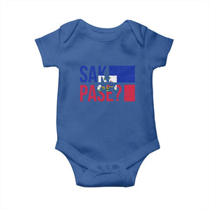 Sak Pase Haitian Creole Baby Onesie Haiti Flag Heritage Pride TS02 Royal Blue Print Your Wear