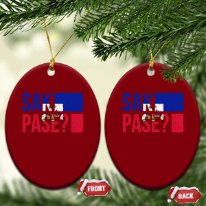 Sak Pase Haitian Creole Ceramic Ornament Haiti Flag Heritage Pride TS02 Print Your Wear