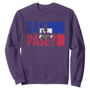 Sak Pase Haitian Creole Sweatshirt Haiti Flag Heritage Pride TS02 Purple Print Your Wear