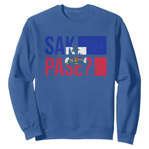Sak Pase Haitian Creole Sweatshirt Haiti Flag Heritage Pride TS02 Royal Blue Print Your Wear