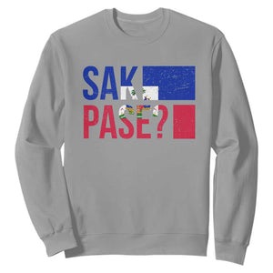 Sak Pase Haitian Creole Sweatshirt Haiti Flag Heritage Pride TS02 Sport Gray Print Your Wear