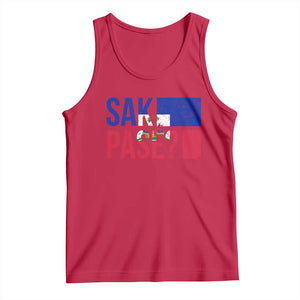Sak Pase Haitian Creole Tank Top Haiti Flag Heritage Pride TS02 Red Print Your Wear