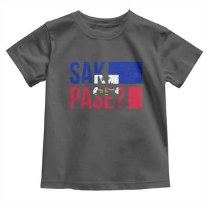 Sak Pase Haitian Creole Toddler T Shirt Haiti Flag Heritage Pride TS02 Dark Heather Print Your Wear