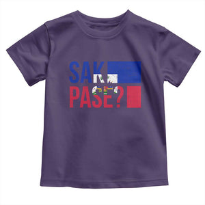 Sak Pase Haitian Creole Toddler T Shirt Haiti Flag Heritage Pride TS02 Purple Print Your Wear
