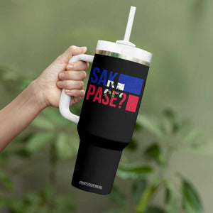 Sak Pase Haitian Creole Tumbler With Handle Haiti Flag Heritage Pride TS02 Print Your Wear