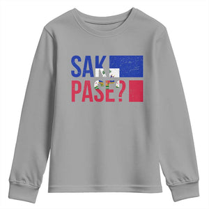 Sak Pase Haitian Creole Youth Sweatshirt Haiti Flag Heritage Pride TS02 Sport Gray Print Your Wear
