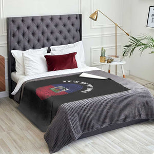It's In My DNA Haitian Flag Fingerprint Graphic Throw Blanket Haiti Heritage Pride TS02 Print Your Wear