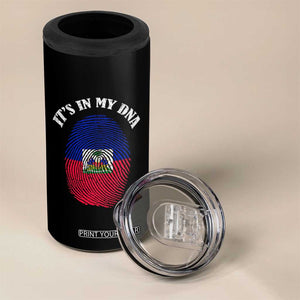 It's In My DNA Haitian Flag Fingerprint Graphic 4 in 1 Can Cooler Tumbler Haiti Heritage Pride TS02 Print Your Wear