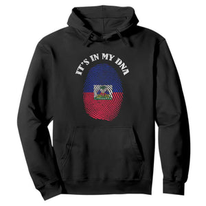 It's In My DNA Haitian Flag Fingerprint Graphic Hoodie Haiti Heritage Pride TS02 Black Print Your Wear