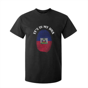 It's In My DNA Haitian Flag Fingerprint Graphic T Shirt For Kid Haiti Heritage Pride TS02 Black Print Your Wear