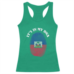 It's In My DNA Haitian Flag Fingerprint Graphic Racerback Tank Top Haiti Heritage Pride TS02 Irish Green Print Your Wear