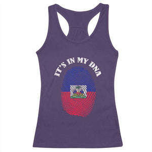 It's In My DNA Haitian Flag Fingerprint Graphic Racerback Tank Top Haiti Heritage Pride TS02 Purple Print Your Wear