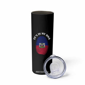 It's In My DNA Haitian Flag Fingerprint Graphic Skinny Tumbler Haiti Heritage Pride TS02 Print Your Wear