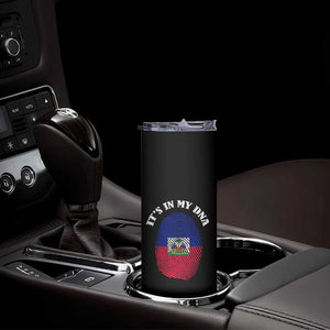 It's In My DNA Haitian Flag Fingerprint Graphic Skinny Tumbler Haiti Heritage Pride TS02 Print Your Wear