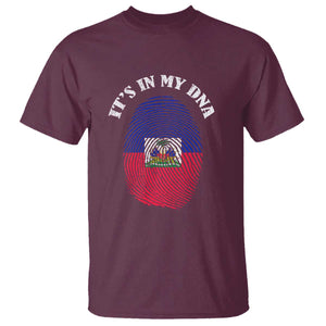 It's In My DNA Haitian Flag Fingerprint Graphic T Shirt Haiti Heritage Pride TS02 Maroon Print Your Wear