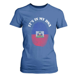 It's In My DNA Haitian Flag Fingerprint Graphic T Shirt For Women Haiti Heritage Pride TS02 Royal Blue Print Your Wear