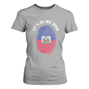 It's In My DNA Haitian Flag Fingerprint Graphic T Shirt For Women Haiti Heritage Pride TS02 Sport Gray Print Your Wear