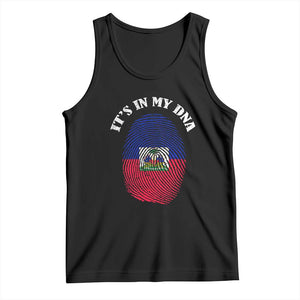 It's In My DNA Haitian Flag Fingerprint Graphic Tank Top Haiti Heritage Pride TS02 Black Print Your Wear
