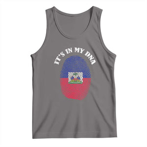 It's In My DNA Haitian Flag Fingerprint Graphic Tank Top Haiti Heritage Pride TS02 Deep Heather Print Your Wear