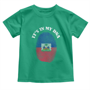 It's In My DNA Haitian Flag Fingerprint Graphic Toddler T Shirt Haiti Heritage Pride TS02 Irish Green Print Your Wear