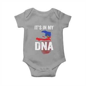 It's In My DNA Haitian Map and Fingerprint Flag Graphic Baby Onesie Haiti Heritage Pride TS02 Sport Gray Print Your Wear