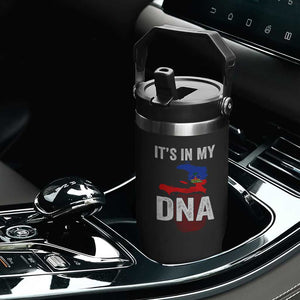 It's In My DNA Haitian Map and Fingerprint Flag Graphic Flip Straw Tumbler Haiti Heritage Pride TS02 Print Your Wear