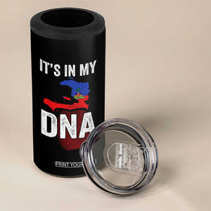 It's In My DNA Haitian Map and Fingerprint Flag Graphic 4 in 1 Can Cooler Tumbler Haiti Heritage Pride TS02 Print Your Wear