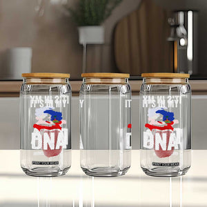 It's In My DNA Haitian Map and Fingerprint Flag Graphic Glass Can Haiti Heritage Pride TS02 Print Your Wear