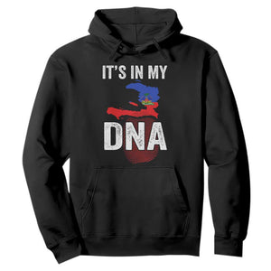 It's In My DNA Haitian Map and Fingerprint Flag Graphic Hoodie Haiti Heritage Pride TS02 Black Print Your Wear