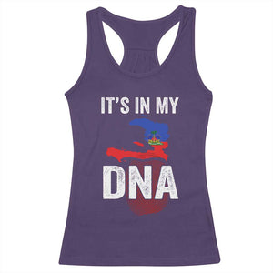 It's In My DNA Haitian Map and Fingerprint Flag Graphic Racerback Tank Top Haiti Heritage Pride TS02 Purple Print Your Wear