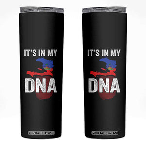 It's In My DNA Haitian Map and Fingerprint Flag Graphic Skinny Tumbler Haiti Heritage Pride TS02 Black Print Your Wear