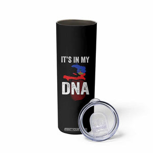 It's In My DNA Haitian Map and Fingerprint Flag Graphic Skinny Tumbler Haiti Heritage Pride TS02 Print Your Wear